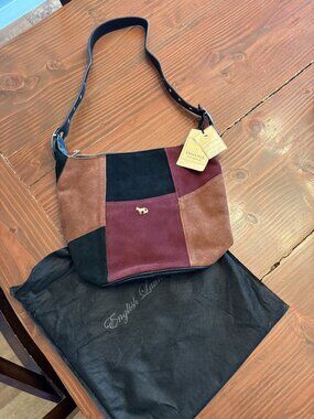 NWT Emma Fox Suede Patchwork Hobo Shoulder Bag - Multi-Color Fall Jewel Tones